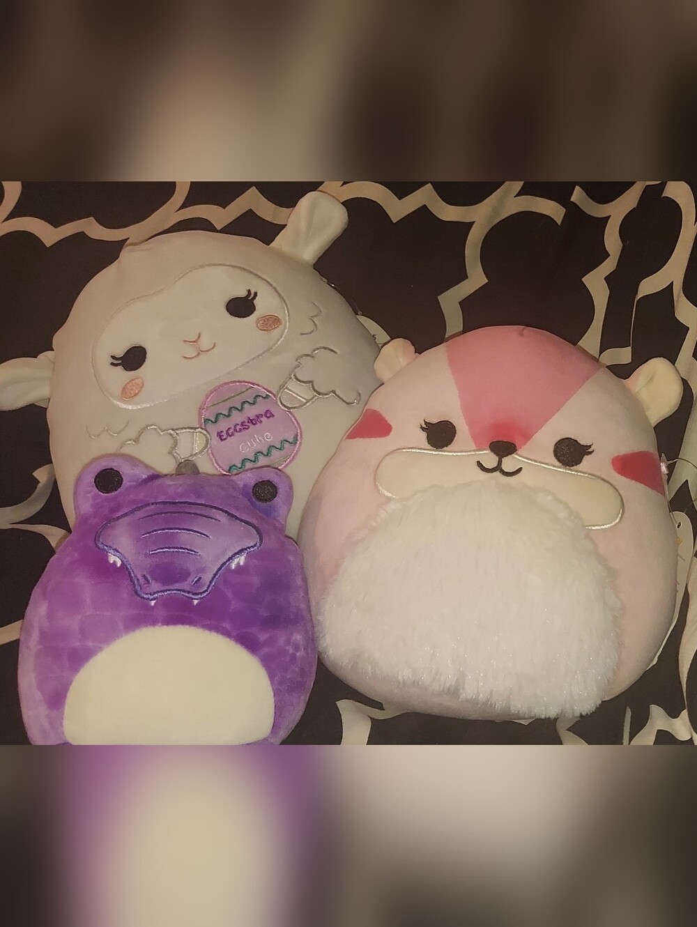 Squishmallows Set of (3) Olana Lamb, Dianalee Chipmunk, & Misc Plush Set